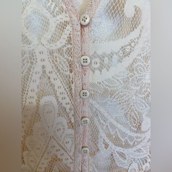 Torrid Sheer Lace Maxi Dress 3X-4X Pink Vintage Victorian Romantic Bridal Fairy - Picture 9 of 10